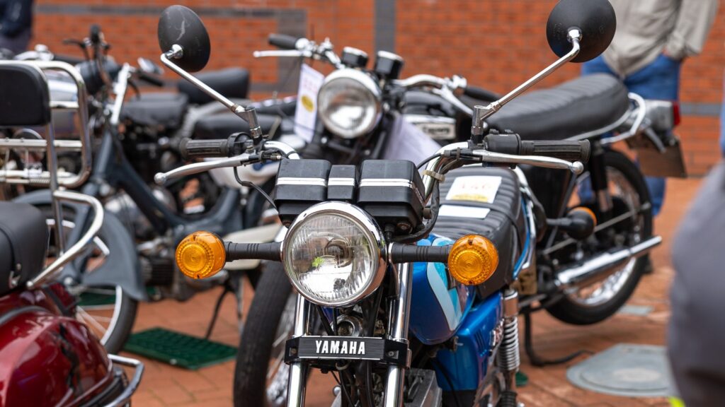 A view of motorbikes on the Town Hall frontage